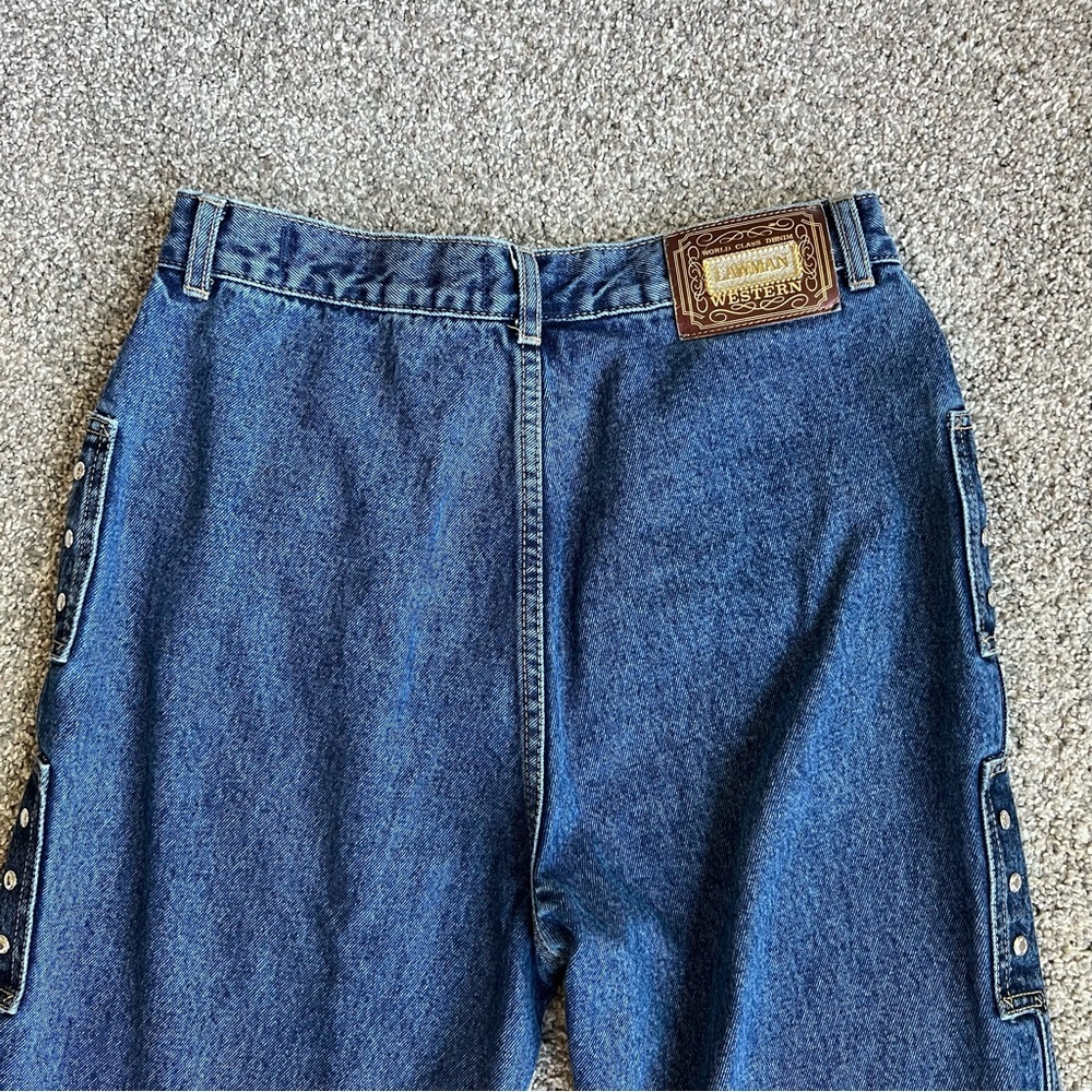 Lawman‎ Vintage High Waist Rodeo Western Embellished Jeans, Size 15 - Picture 8 of 12